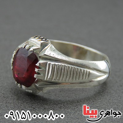 انگشتر یاقوت گارنت عالی مردانه خوشرنگ _کد:15144