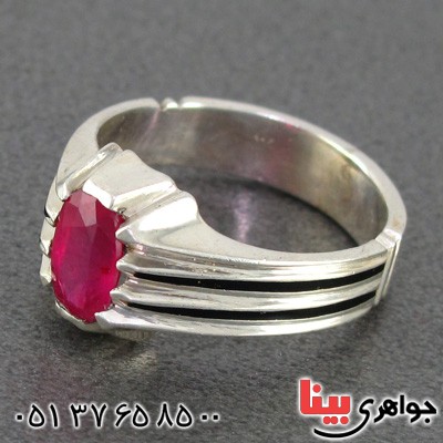انگشتر یاقوت سرخ زلال مردانه عالی _کد:15154