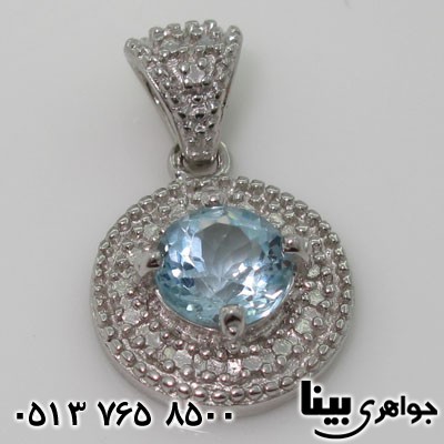 گردنبند آکوآمارین طرح دایره