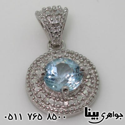 گردنبند آکوآمارین طرح دایره