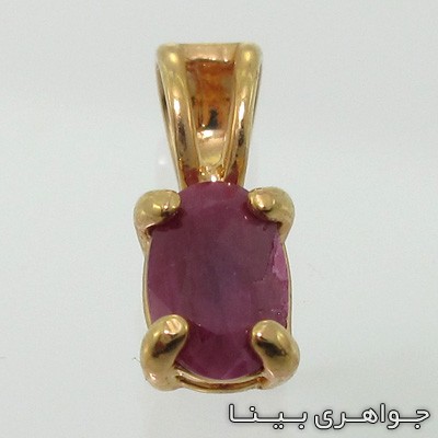 گردنبند یاقوت سرخ تک نگین بیضی