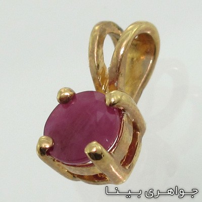 گردنبند یاقوت سرخ تک نگین دایره
