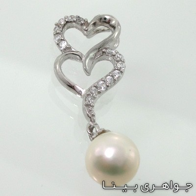 گردنبند مروارید دو قلب