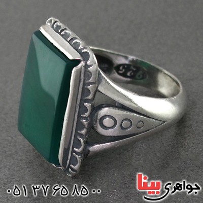 انگشتر عقیق سبز مردانه خاص _کد:15407