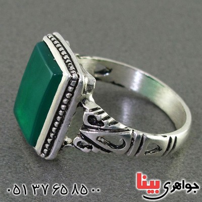 انگشتر عقیق سبز خراسانی مردانه خاص _کد:15443