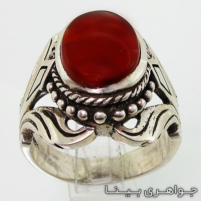 انگشتر عقیق یمنی طرح شمشیر