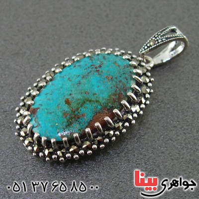 گردنبند فیروزه نیشابوری شجری زنانه خوشرنگ _کد:15524