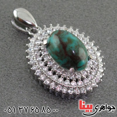 گردنبند فیروزه نیشابوری شجری زنانه رودیوم _کد:15529 گردنبند فیروزه نیشابوری شجری زنانه رودیوم _کد:15529