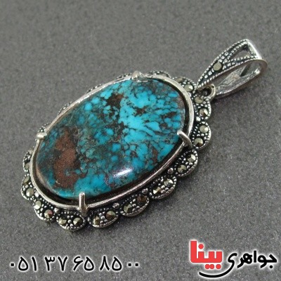 گردنبند فیروزه نیشابوری شجری زنانه زیبا _کد:2079
