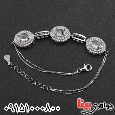 دستبند در نجف شفاف میکروستینگ رودیوم زنانه _کد:15533