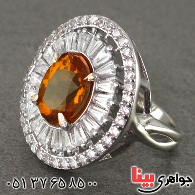 انگشتر الکساندریت جادویی درشت رودیوم زنانه (تعویض رنگ با تغییر نور) _کد:15606