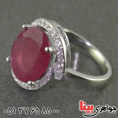 انگشتر یاقوت سرخ رودیوم زنانه زلال _کد:15642 انگشتر یاقوت سرخ رودیوم زنانه زلال _کد:15642