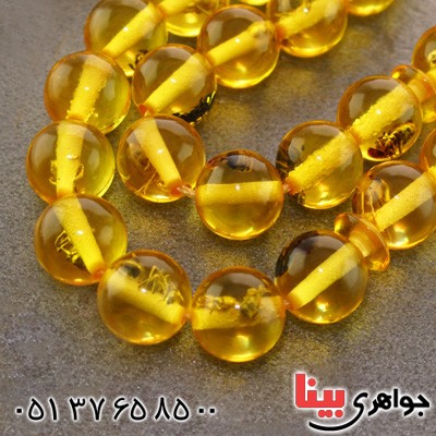 تسبیح کهربا پودری حشره ای 33 دانه ای _کد:15675