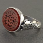 انگشتر عقیق یمنی مردانه حکاکی گود یا علی ولی الله