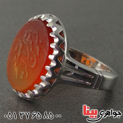 انگشتر عقیق یمنی مردانه حکاکی برجسته بسم الله الرحمن الرحیم