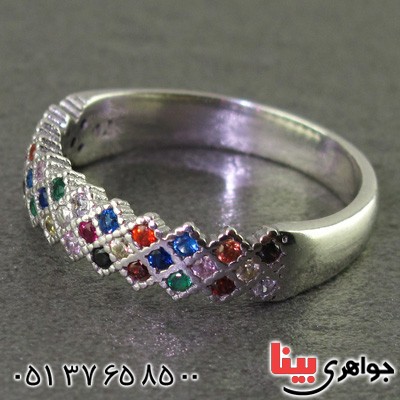 انگشتر نقره رودیوم زنانه مدل پرنسس _کد:15844