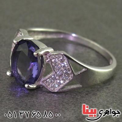انگشتر آمتیست رودیوم زنانه خوشرنگ _کد:15852
