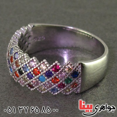 انگشتر نقره رودیوم زنانه مدل پرنسس _کد:15853