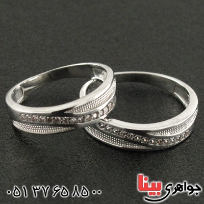 انگشتر نقره ست حلقه ازدواج روکش پلاتین