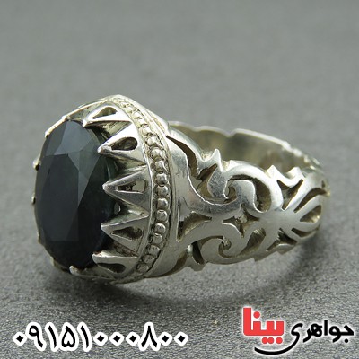 انگشتر یاقوت کبود درشت مردانه عالی _کد:2216