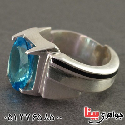 انگشتر توپاز لندنی درشت مردانه فاخر _کد:2219
