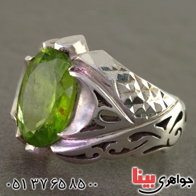 انگشتر زبرجد درشت مردانه اسلیمی _کد:2225