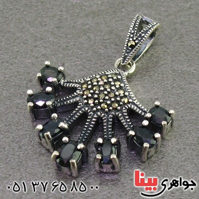 گردنبند یاقوت کبود و حدید مارکازیت درجه یک بسیار عالی زنانه