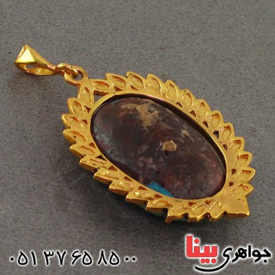 گردنبند فیروزه نیشابوری شجری زنانه درشت مارکازیتی _کد:2286