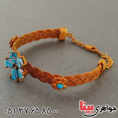 دستبند فیروزه نیشابوری درشت زنانه بسیارعالی زیرخاکی _کد:2292