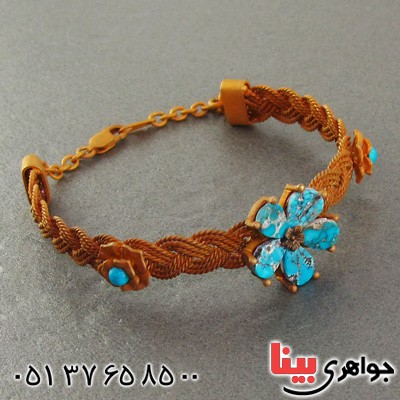 دستبند فیروزه نیشابوری درشت زنانه بسیارعالی زیرخاکی _کد:2292