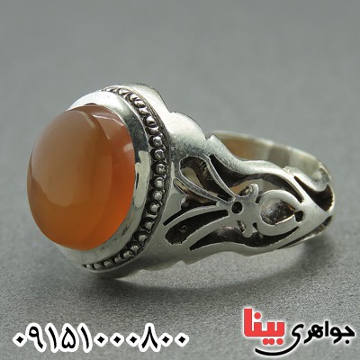 انگشتر عقیق یمنی شرف الشمس مردانه تک فاخر _کد:2308