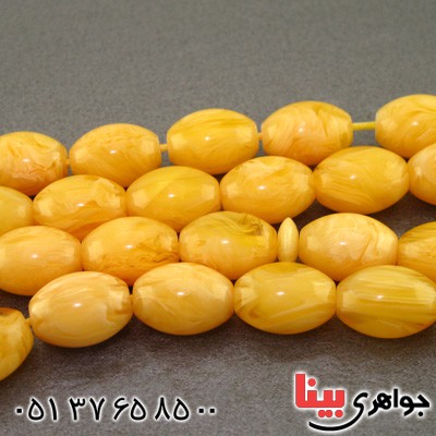 تسبیح کهربا پودری ۳۳ دانه ای درشت خوشرنگ _کد:16027