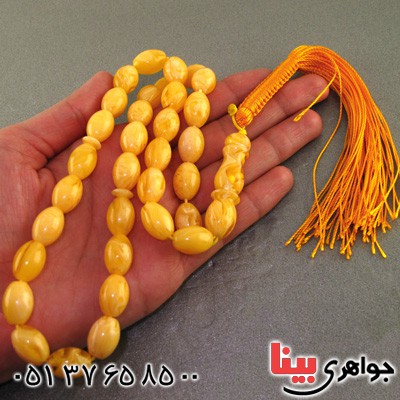 تسبیح کهربا پودری ۳۳ دانه ای درشت خوشرنگ _کد:16027