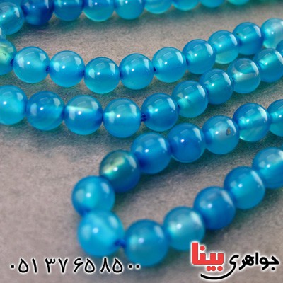 تسبیح عقیق آبی 101 دانه ای ریز خوشرنگ _کد:16033