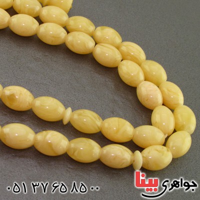تسبیح کهربا پودری 33 دانه ای خوشرنگ درشت _کد:16037