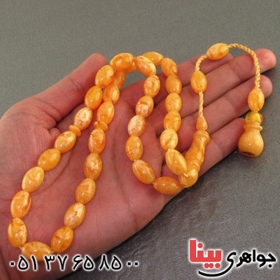 تسبیح کهربا پودری ۳۳ دانه ای خوشرنگ _کد:16053