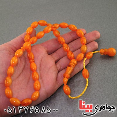 تسبیح کهربا پودری ۳۳ دانه ای خوشرنگ _کد:16059