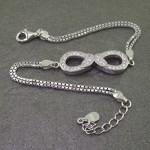 دستبند نقره زنانه رودیوم طرح بی نهایت