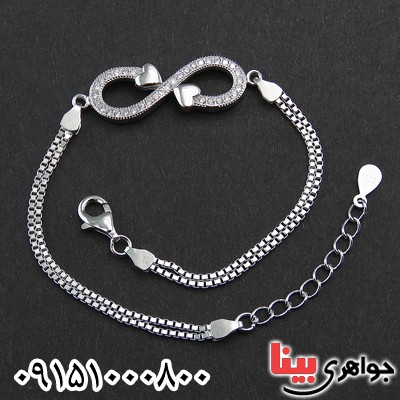 دستبند نقره زنانه رودیوم طرح بی نهایت _کد:16089