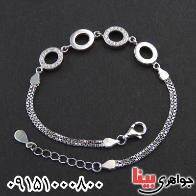 دستبند نقره زنانه رودیوم _کد:16095