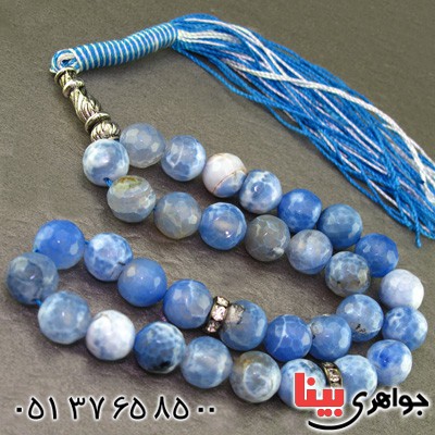 تسبیح عقیق رنگی الوان ۳۳ دانه ای تراش دار کروی _کد:16148