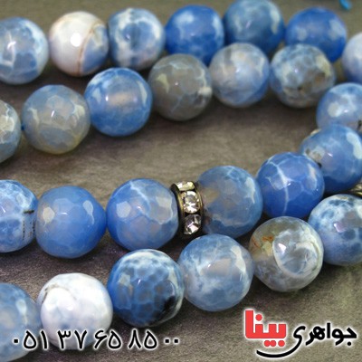 تسبیح عقیق رنگی الوان ۳۳ دانه ای تراش دار کروی _کد:16148
