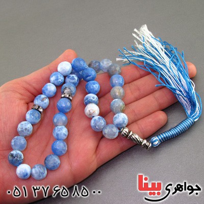 تسبیح عقیق رنگی الوان ۳۳ دانه ای تراش دار کروی _کد:16148