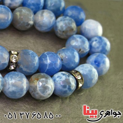 تسبیح عقیق رنگی الوان ۳۳ دانه ای تراش دار کروی _کد:16148