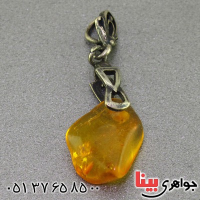 گردنبند کهربا بولونی قدیمی خوشرنگ _کد:16156