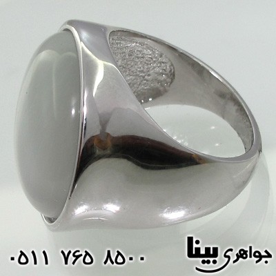 انگشتر سنگ ماه (مون استون) دایره درشت