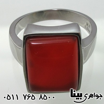 انگشتر عقیق مستطیلی ساده