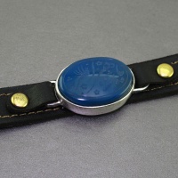 دستبند عقیق آبی با حکاکی یا زهرا 