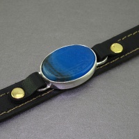 دستبند عقیق آبی با حکاکی القادر 