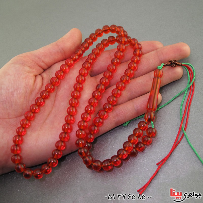 تسبیح سندلوس قرمز آلمانی ۱۰۱ دانه ای عالی خوشرنگ _کد:16278